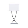 Table Lamp Silver Metal White Rectangular Shade 62h Cm Modern Living Room Beliani