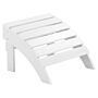 Garden Footstool White Plastic Wood Weather Resistant Slatted