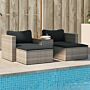 Vidaxl 5 Piece Garden Sofa Set With Cushions Grey Poly Rattan Acacia