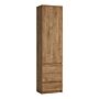 Fribo Tall Narrow 1 Door 3 Drawer Cupboard In Oak