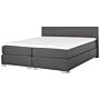 Eu Super King Size Continental Bed 6ft Grey Fabric With Mattress