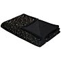 Blanket Black Polyester 130 X 180 Cm Bedspread Throw Golden Star Pattern