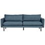 Sofa Blue Fabric Black Legs 3 Seater Cushion Seat