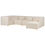 Modular Right Corner 4 Seater Sofa Beige Corduroy With Ottoman 4 Seater Sectional Sofa Modern Design Beliani