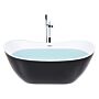 Bath Black With Silver Sanitary Acrylic Single 170 X 77 Cm Freestanding