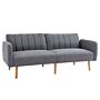 Homcom Two Seater Sofa Bed, Convertible Linen Fabric Sofa Couch, Click Clack Sofabed With Adjustable Split Backrest, Grey