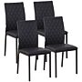 Homcom Modern Dining Chairs Upholstered Faux Leather Accent Chairs With Metal Legs For Kitchen, Set Of 4, Black