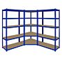 Monster Racking T-rax Corner Shelving Unit & 2 X 90cm Garage Storage Bays, Blue