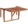 Balcony Hanging Table Dark Wood Acacia Folding 60 X 55 Cm Outdoor Rail Deck