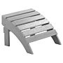 Garden Footstool Light Grey Plastic Wood Weather Resistant Slatted