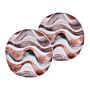 Set Of 2 Garden Cushions Brown Polyester Abstract Motif Pattern ⌀ 40 Cm Modern Outdoor Decoration Water Resistant