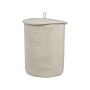 Storage Basket Off-white Cotton With Lid Laundry Bin Boho Accessories