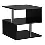 Homcom Coffee End Table S Shape 2 Tier Storage Shelves Organizer Versatile Home Office Furniture (black)