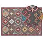 Area Rug Mulitcolour Wool 140 X 200 Cm Thick Dense Pile Oriental Pattern Kilim