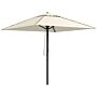 Outsunny Patio Parasol Umbrella With Vent, Garden Market Table Umbrella Sun Shade Canopy With Piping Side, Beige