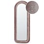 Wall Mirror Pink Mdf Frame Glass 60 X 160 Cm Irregular Shape Decorative Wall Mounted