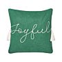 Scatter Cushion Green 45 X 45 Cm Christmas Motif Tassels Cotton Removable Covers