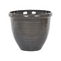 Plant Pot Planter Solid Brown Stone Mixture Polyresin High Gloss Outdoor Resistances Round ⌀ 40 Cm All-weather