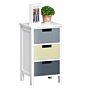 Homcom 3 Drawer Storage Tower, Dresser Chest With Wood Top, Organizer Unit For Closets Bedroom Nursery Room