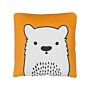 Kids Cushion Orange Fabric Bear Image Pillow With Filling Soft Children's Toy