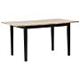 Extending Dining Table Light Wood And Black Rubberwood Top 120/150 Cm Butterfly Leaf