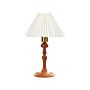 Table Lamp Dark Oak Wood Cotton White Shade 38 Cm Bedside Light Lighting Retro Elegant