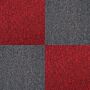 40 X Carpet Tiles 10m2 / Scarlet Red & Charcoal Black