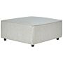 Ottoman Grey Linen Upholstered Square Footstool