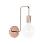 Wall Lamp Copper Metal Sconce Gloss Finish Exposed Light Bulb