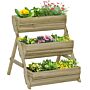 Outsunny 3 Tier Raised Garden Bed Wooden Elevated Planter Box Kit For Flower, Vegetable, Herb, 120 X 68 X 80cm, Green