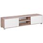 Tv Stand Light Wood White Up To 81ʺ Tv Recommended Cable Management 2 Shelves 2 Cabinets