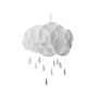 Pendant Lamp White Floating Cloud Crystal Raindrops Kids Room Light Beliani