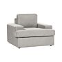 Armchair Light Grey Fabric Upholstered Cushioned Thickly Padded Backrest Classic Living Room Couch