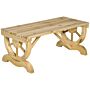 Outsunny 2-person Garden Bench Rustic Wooden Outdoor Bench With Wheel-shaped Legs Slatted Seat For Patio Natural Wood Effect