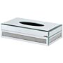 Mirrored Tissue Box Holder Silver Crystals