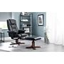 Malmo Swivel Recliner & Stool Black