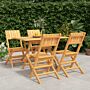 Vidaxl 5 Piece Garden Dining Set Solid Wood Teak