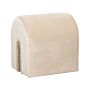 Pouffe Beige Velvet Upholstery U-shaped Ottoman