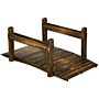 Outsunny 5ft Wooden Garden Bridge With Planters On Safety Railings, Stained Finish Arc Footbridge For Pond Backyard Stream