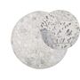 Round Rug Silver With Beige Cowhide Leather Ø 140 Cm Patchwork Hexagons