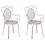 Set Of 2 Bistro Garden Chairs Grey Shabby Chic French