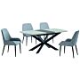 Windemere Super White Glass Dining Table With Wood Extension