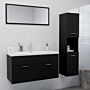 Vidaxl Bathroom Furniture Set Black Engineered Wood