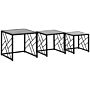 Homcom Set Of 3 Nest Of Tables, Square Side Tables With Black Metal Frame, Bedroom And Office, Grey