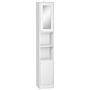 Kleankin Tall Bathroom Storage Cabinet With Mirror, Narrow Freestanding Floor Cabinet With Adjustable Shelves