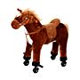 Homcom Kids Plush Ride On Walking Horse W/sound-brown