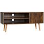 Homcom Tv Unit Cabinet For Tvs Up To 55 Inches, Tv Stand With Cupboard And Storage Shelves, Cable Holes, Brown