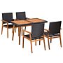 Vidaxl 5 Piece Outdoor Dining Set Poly Rattan Black And Brown