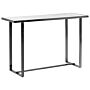 Console Table White Silver Tempered Glass Steel 120 X 40 Cm Marble Effect