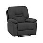 Recliner Chair Dark Grey Push-back Manually Adjustable Back And Footrest